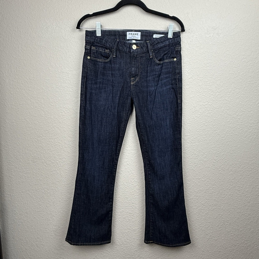 Frame Le Crop Mini Boot Jeans Dark Wash Blue Womens Size 26X26